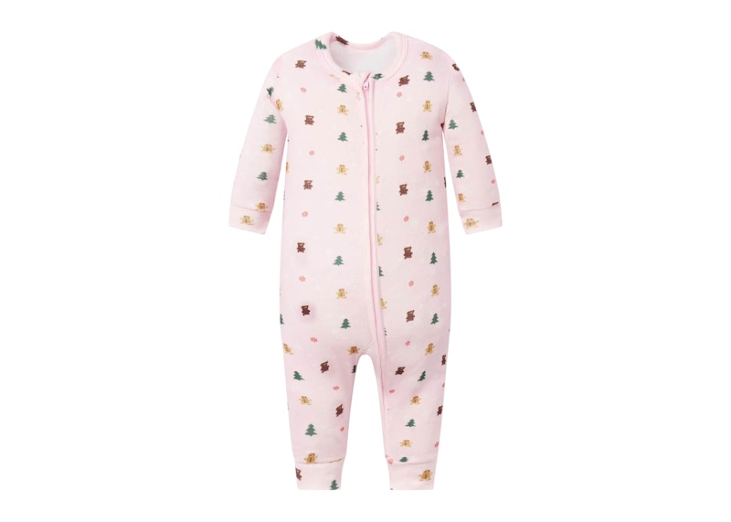 SKIMS x Cactus Plant Flea Market Plush Pointelle Baby Onesie Cherry Blossom Snow Print
