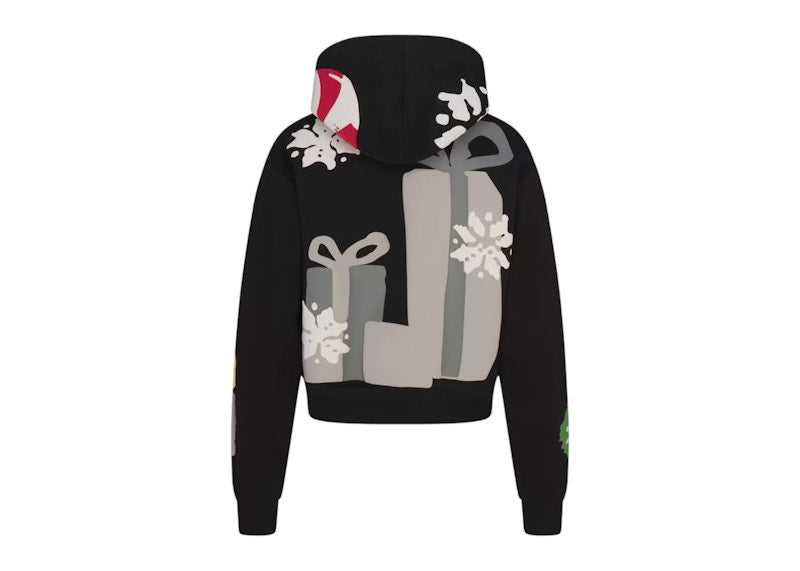 SKIMS x Cactus Plant Flea Market Women's Cotton Fleece Hoodie Onyx Gingerbread Print