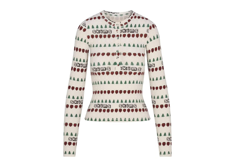 SKIMS x Cactus Plant Flea Market Women's Cotton Rib Henley Legging Set Marble Pine Fair Isle