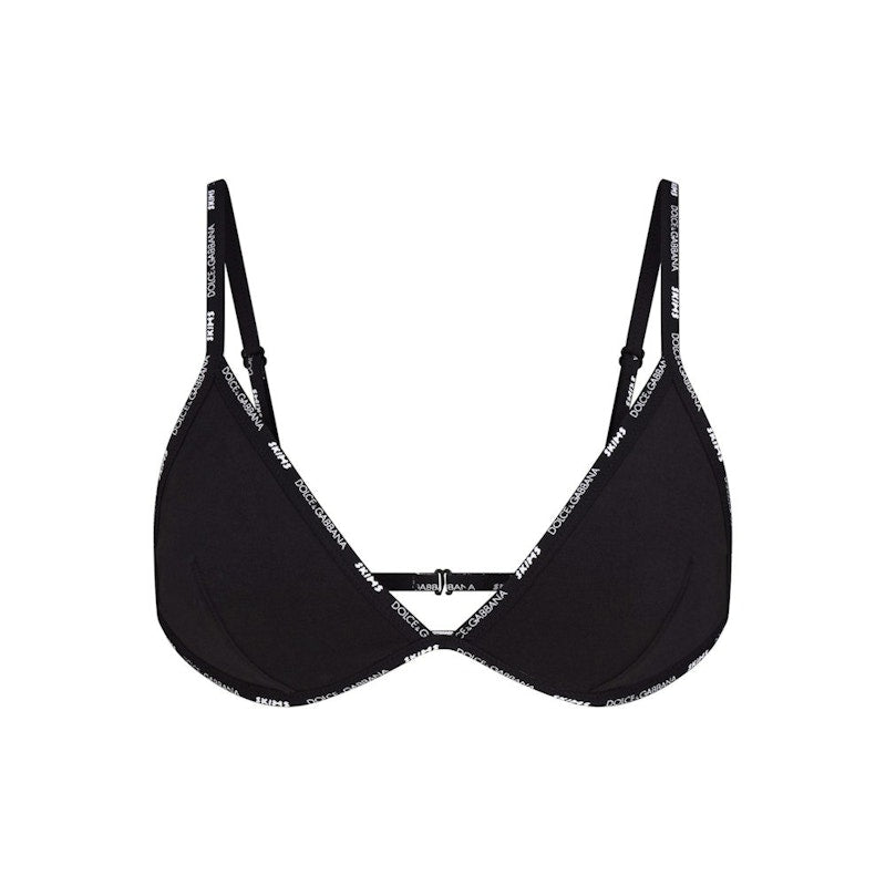 SKIMS x Dolce&Gabbana Cotton Jersey Triangle Bralette Onyx