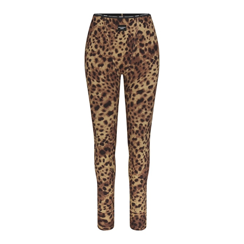 SKIMS x Dolce&Gabbana Cotton Rib Legging Leopard