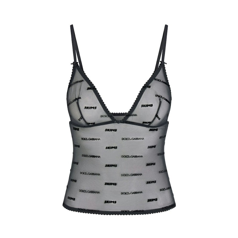 SKIMS x Dolce&Gabbana Ultra Fine Mesh Logo Cami Onyx