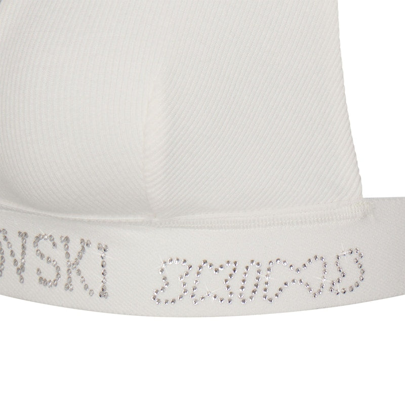 SKIMS x Swarovski Cotton Rib Plunge Bralette Marble