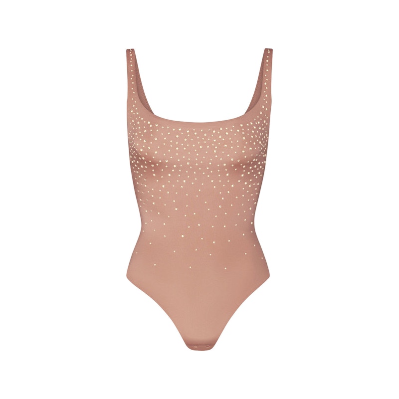 SKIMS x Swarovski Jelly Sheer Square Neck Bodysuit Sienna
