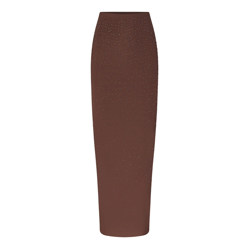 SKIMS x Swarovski Jelly Sheer Tube Skirt Cocoa