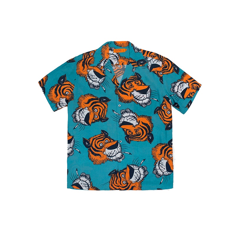 SOULGOODS All Over Tiger Hawaiian Shirt Green