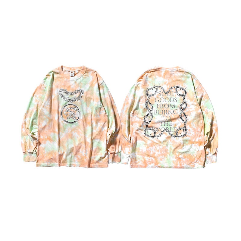 SOULGOODS Chain Tie Dye L/S T-Shirt Creamy Orange