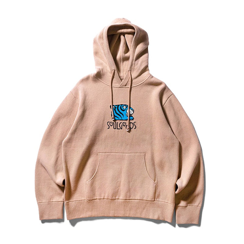 SOULGOODS Logo Knit Hoodie Khaki
