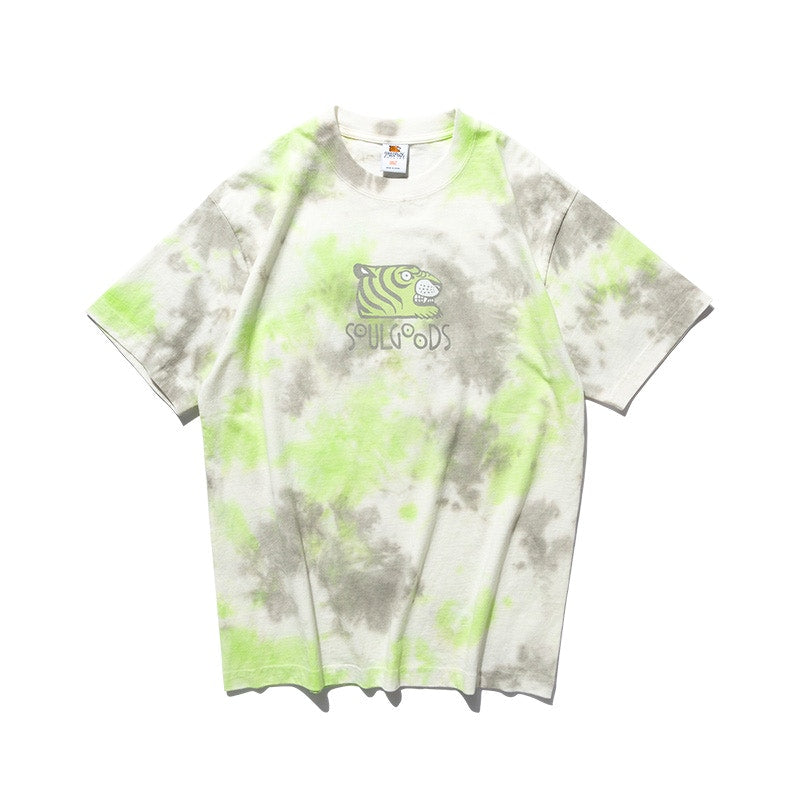 SOULGOODS Tie Dyed Logo T-shirt Grey/Green