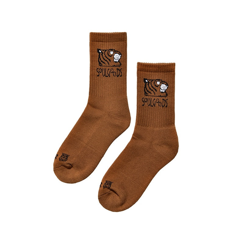 SOULGOODS Tiger Head Socks Brown