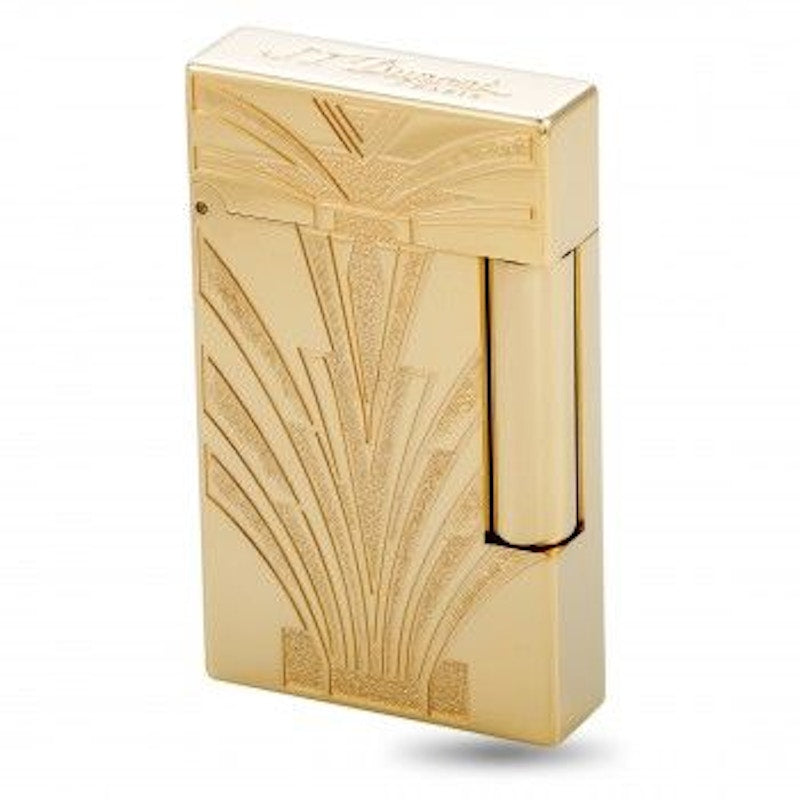 S.T. Dupont Art Deco Lighter Plated Yellow Gold 16924