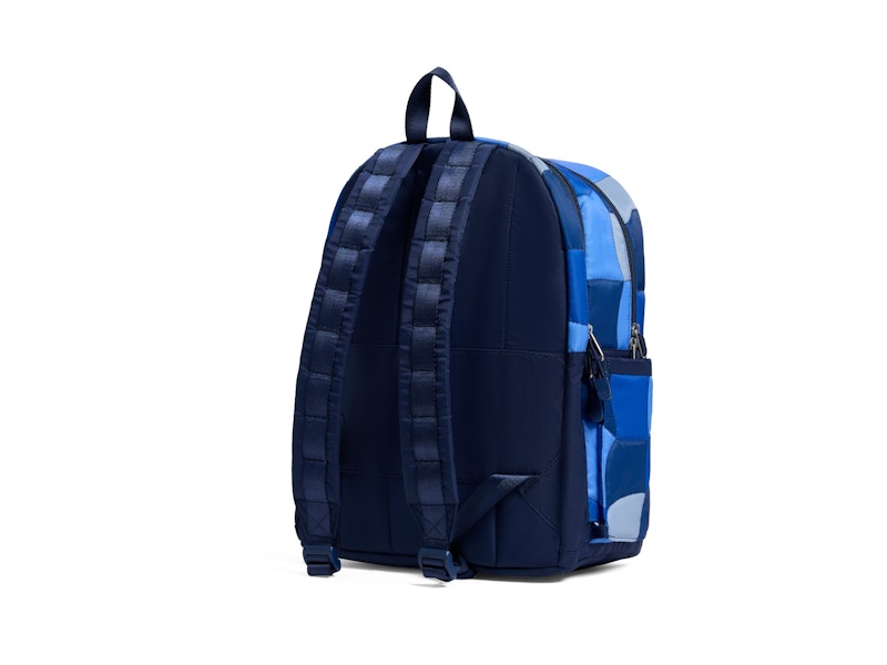 STATE Kane Double Pocket Backpack Blue Puffer Check