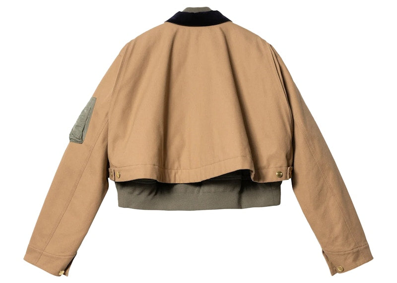 Sacai x Carhartt WIP Women's Canvas MA-1 Detroit Jacket Beige