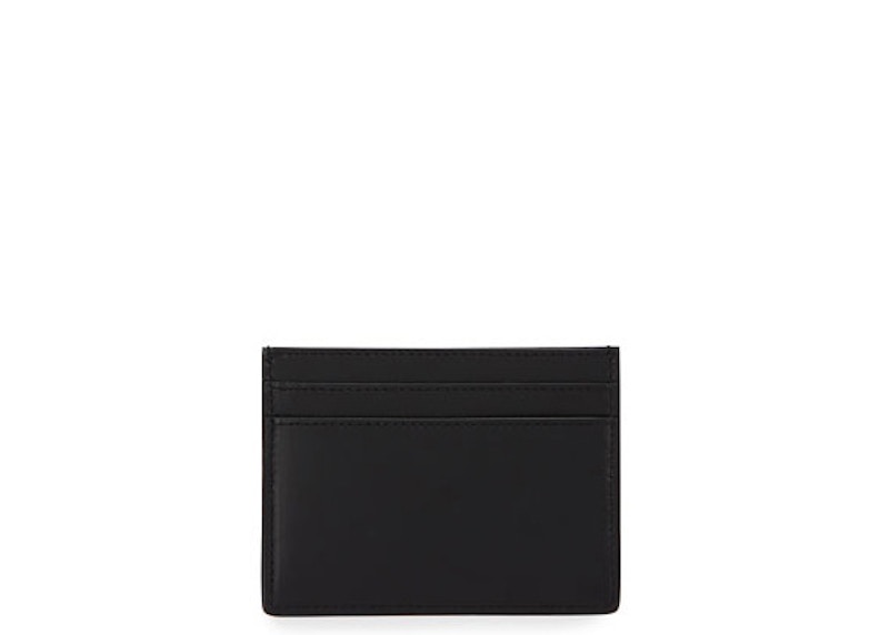 Saint Laurent 1971 Typography Card Case Embossed Calfskin Black