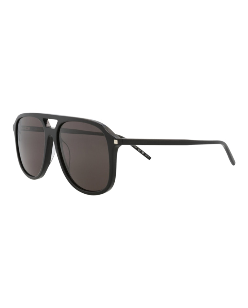 Saint Laurent Aviator-Frame Acetate Sunglasses Black/Black/Black (SL476-30011658-001)