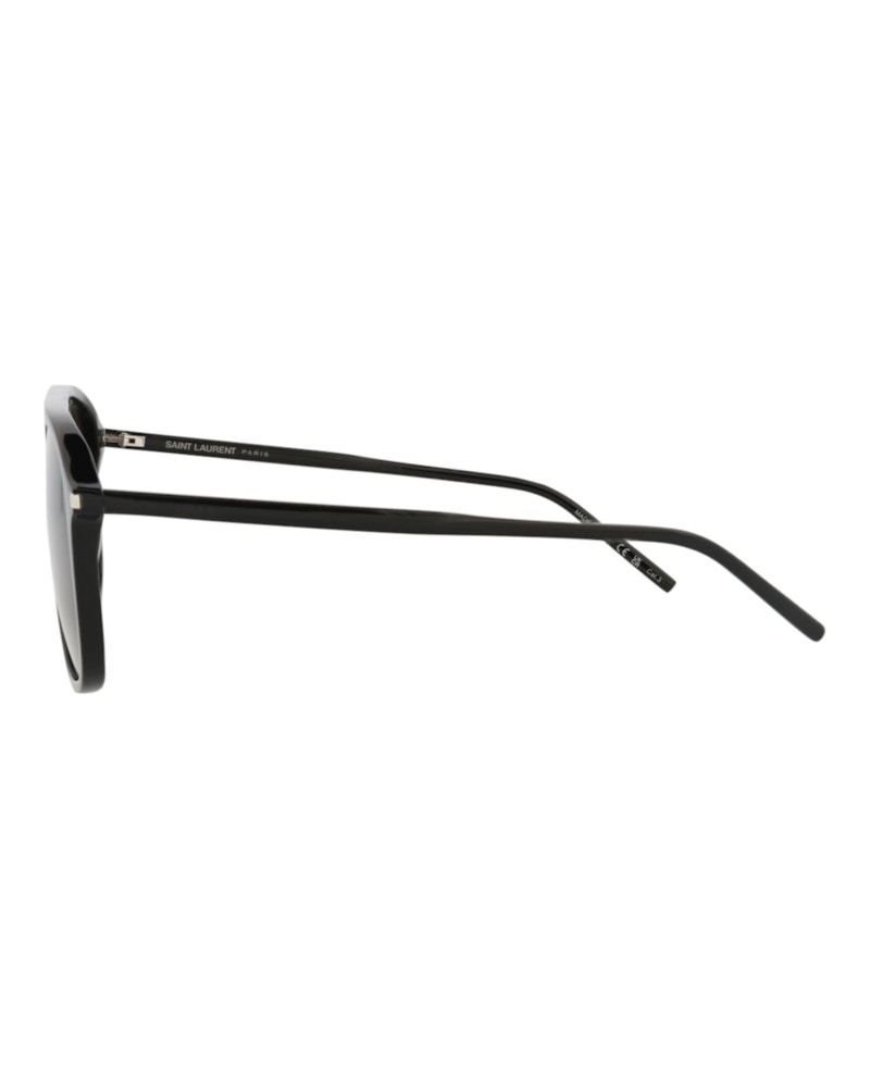Saint Laurent Aviator-Frame Acetate Sunglasses Black/Black/Black (SL476-30011658-001)