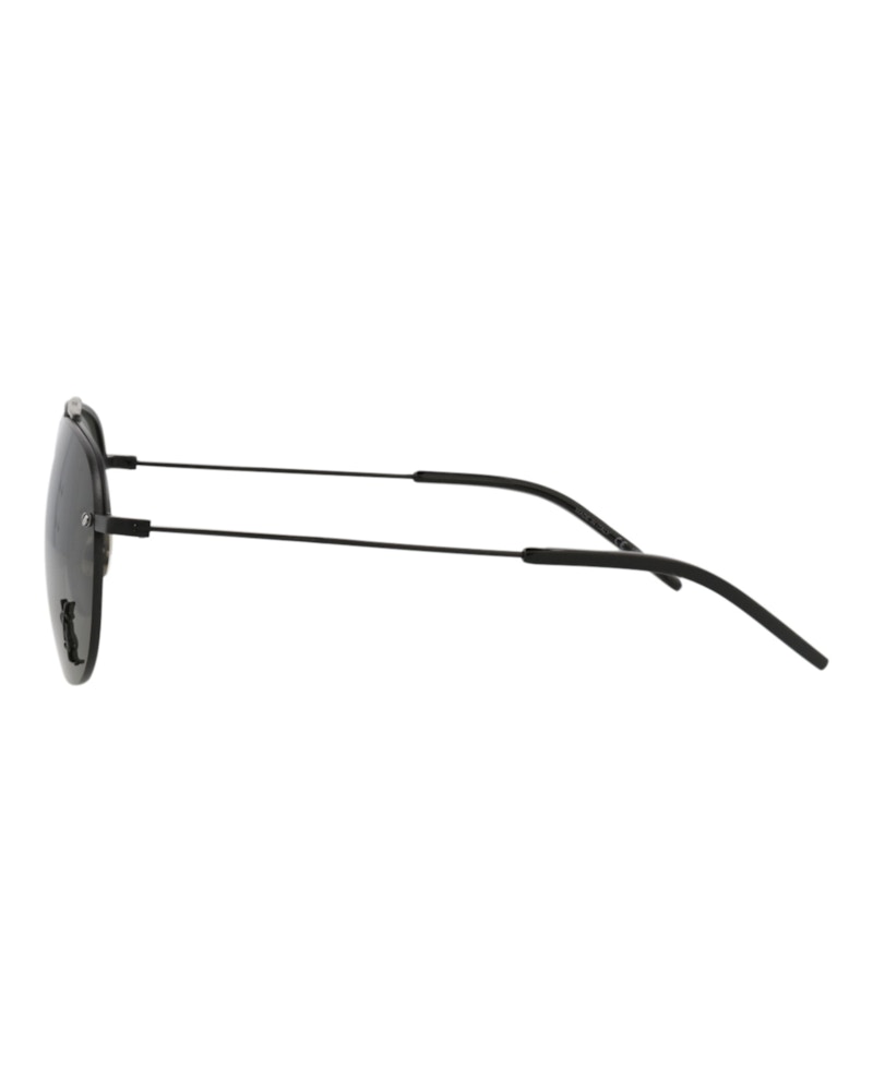 Saint Laurent Aviator-Frame Metal Sunglasses Black Black Grey (CLASSIC11F-30001169-001)