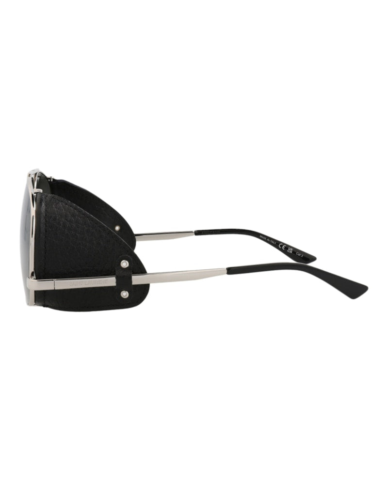 Saint Laurent Aviator-Frame Metal Sunglasses Silver Silver Grey (SL653LEONL-30015641-001)