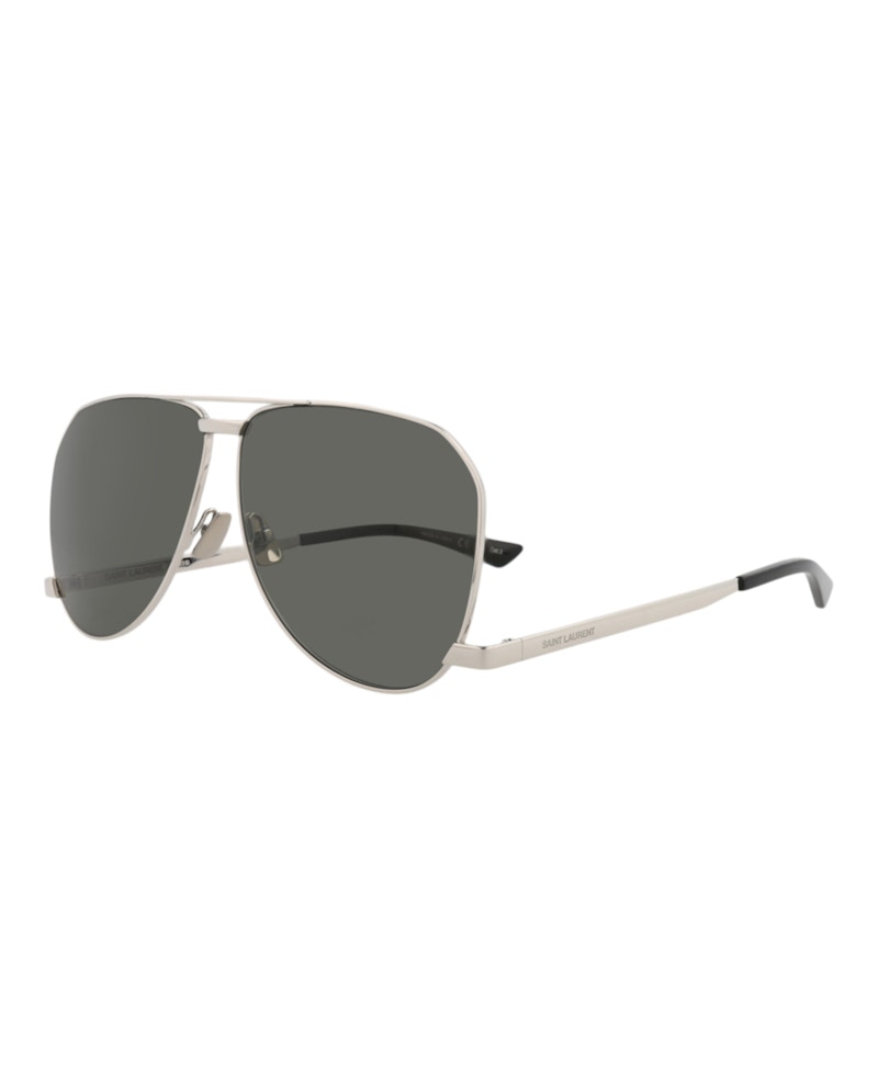 Saint Laurent Aviator-Frame Metal Sunglasses Silver Silver Grey (SL690DUST-30015233-002)