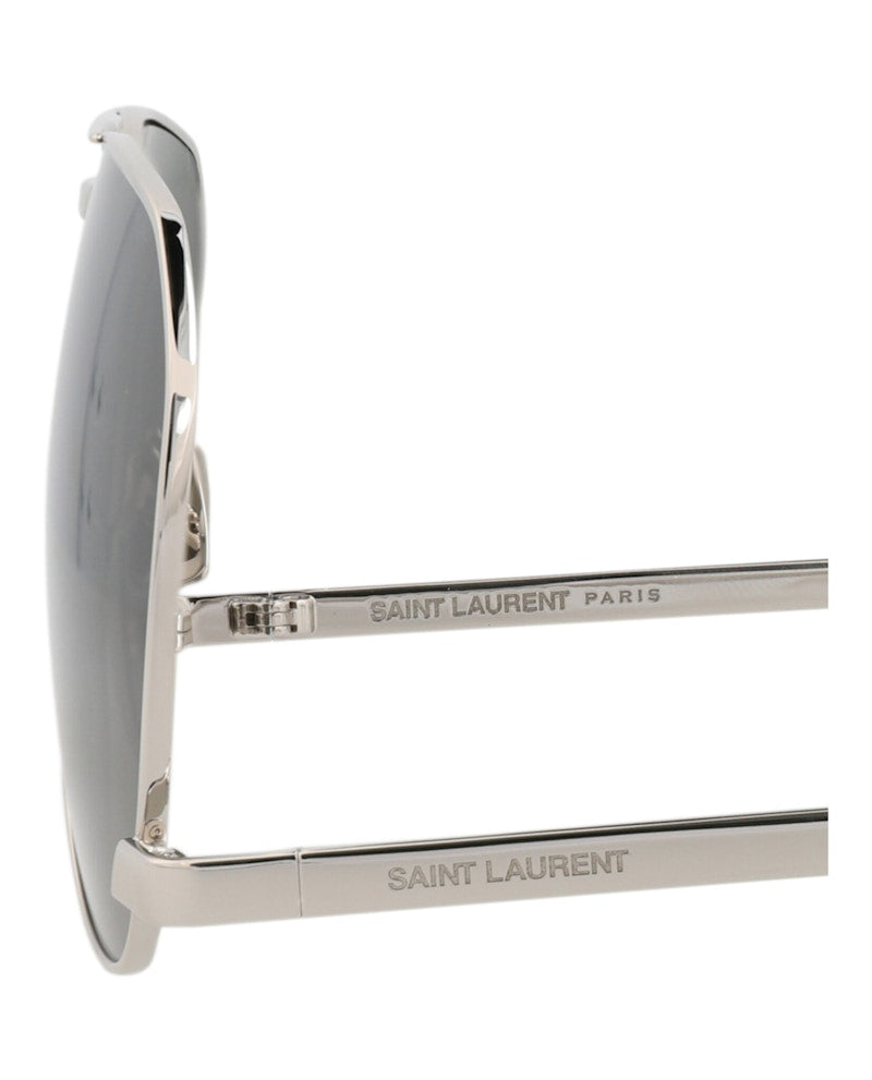 Saint Laurent Aviator-Frame Metal Sunglasses Silver Silver Grey (SL690DUST-30015233-002)