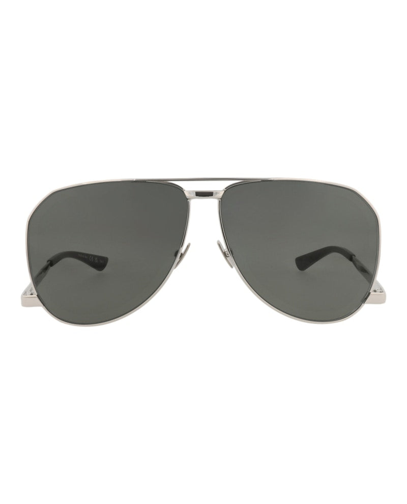 Saint Laurent Aviator-Frame Metal Sunglasses Silver Silver Grey (SL690DUST-30015233-002)