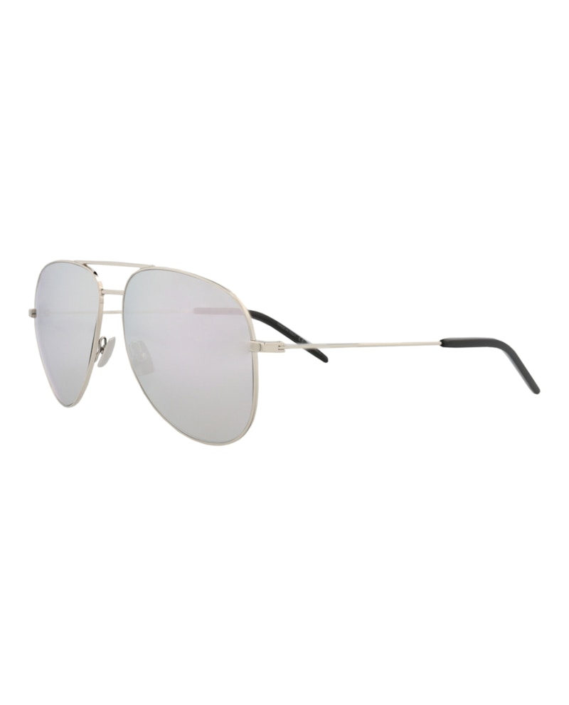 Saint Laurent Aviator-Frame Metal Sunglasses Silver Silver Silver (CLASSIC11-30000163-069)
