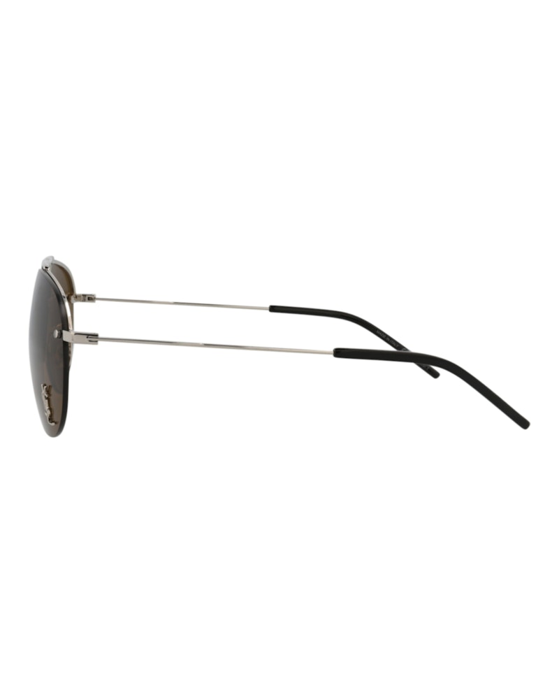 Saint Laurent Aviator Sunglasses Shiny Silver (CLASSIC11F-30001169-002)