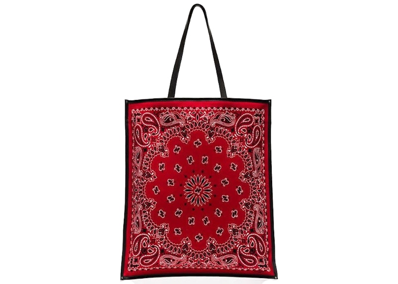 Saint Laurent Bandana Flat Shopping Tote Bag Red