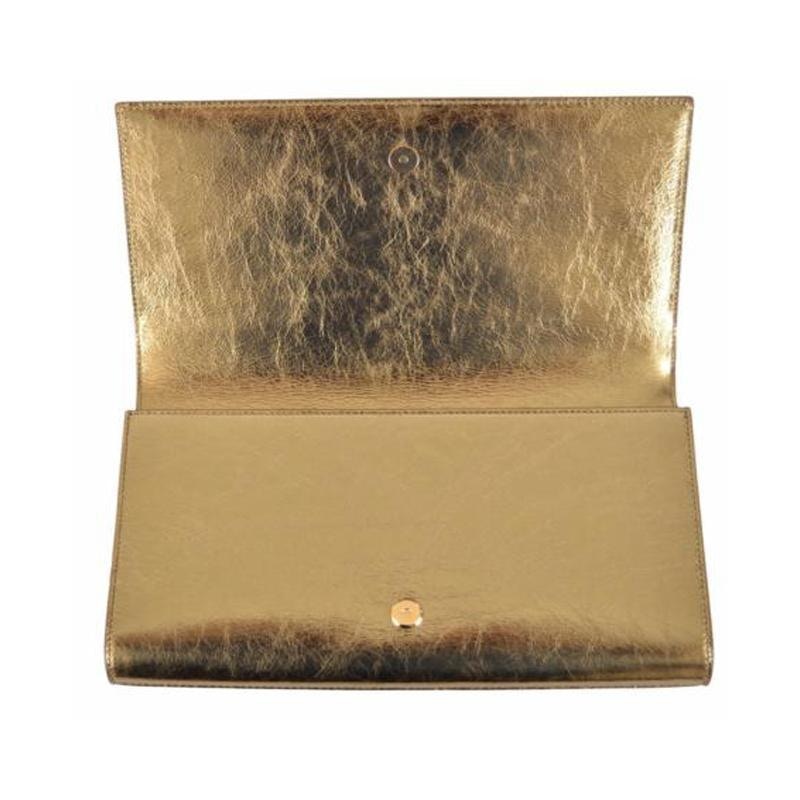 Saint Laurent Belle de Jour Clutch Large Metallic Gold