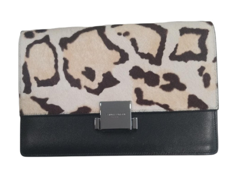 Saint Laurent Bellechasse Pony-Effect Medium Bag Black/Leopard Print
