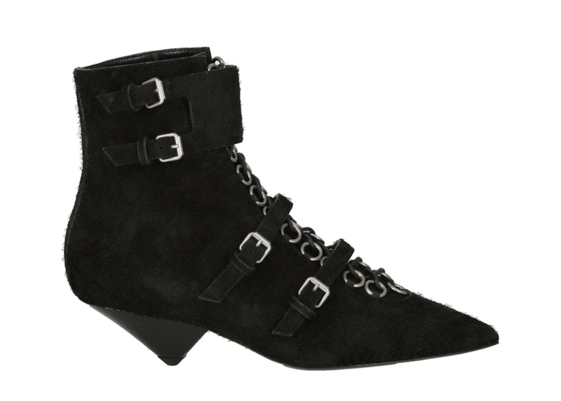 Saint Laurent Blaze Suede Ankle Boots Black Suede (Women's)