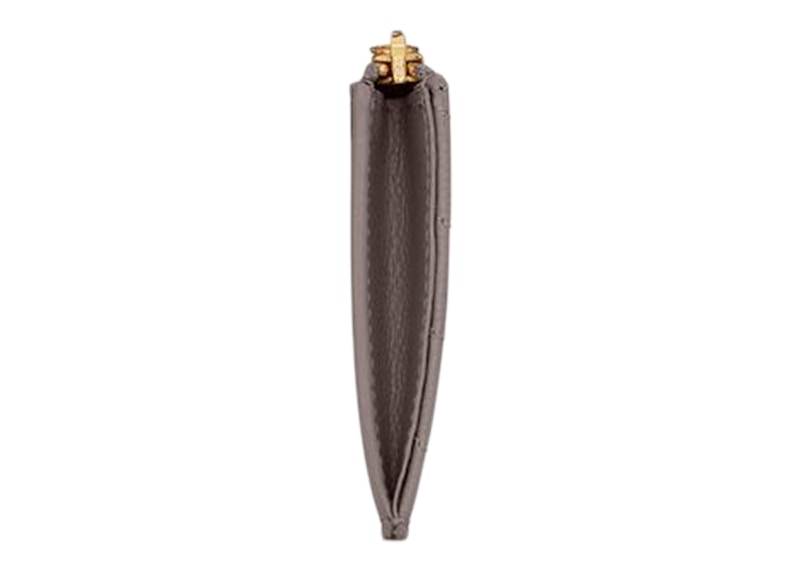 Saint Laurent Cassandre Matelasse Zipped Fragments Card Case De Poudre Embossed Fog