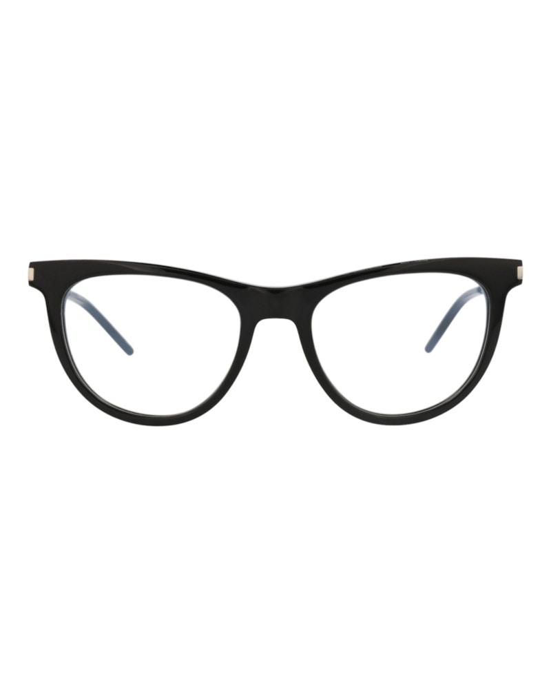 Saint Laurent Cat Eye-Frame Acetate Optical Frames Black Silver Transparent (SL514-30013059-001)