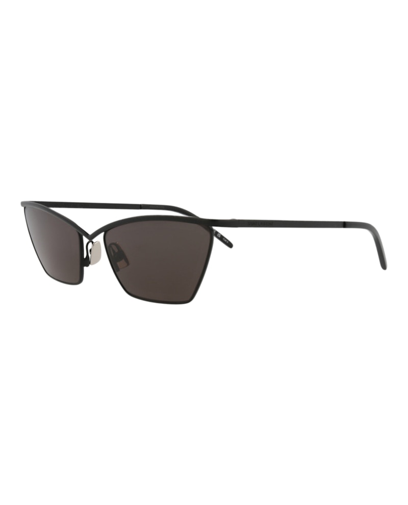 Saint Laurent Cat Eye-Frame Metal Sunglasses Black Black Grey (SL637-30014745-001)