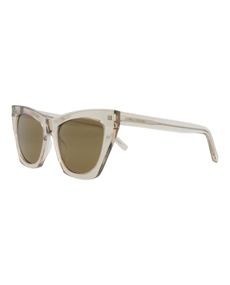 Saint Laurent Cat Eye-Frame Recycled Acetate Sunglasses Beige Beige Brown (SL214KATE-30002632-032)