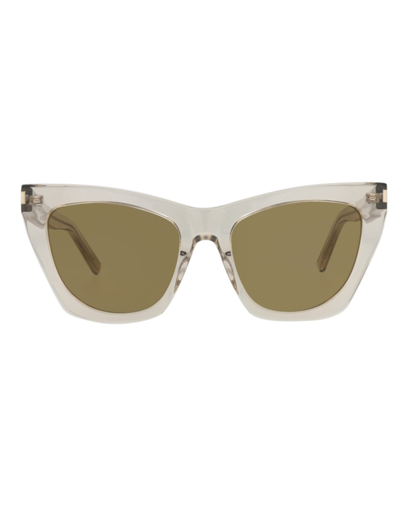 Saint Laurent Cat Eye-Frame Recycled Acetate Sunglasses Beige Beige Brown (SL214KATE-30002632-032)