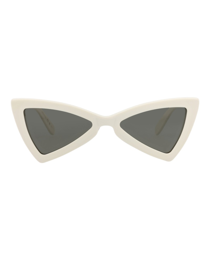 Saint Laurent Cat Eye-Frame Recycled Acetate Sunglasses White White Grey (SL207JERRY-30002309-007)