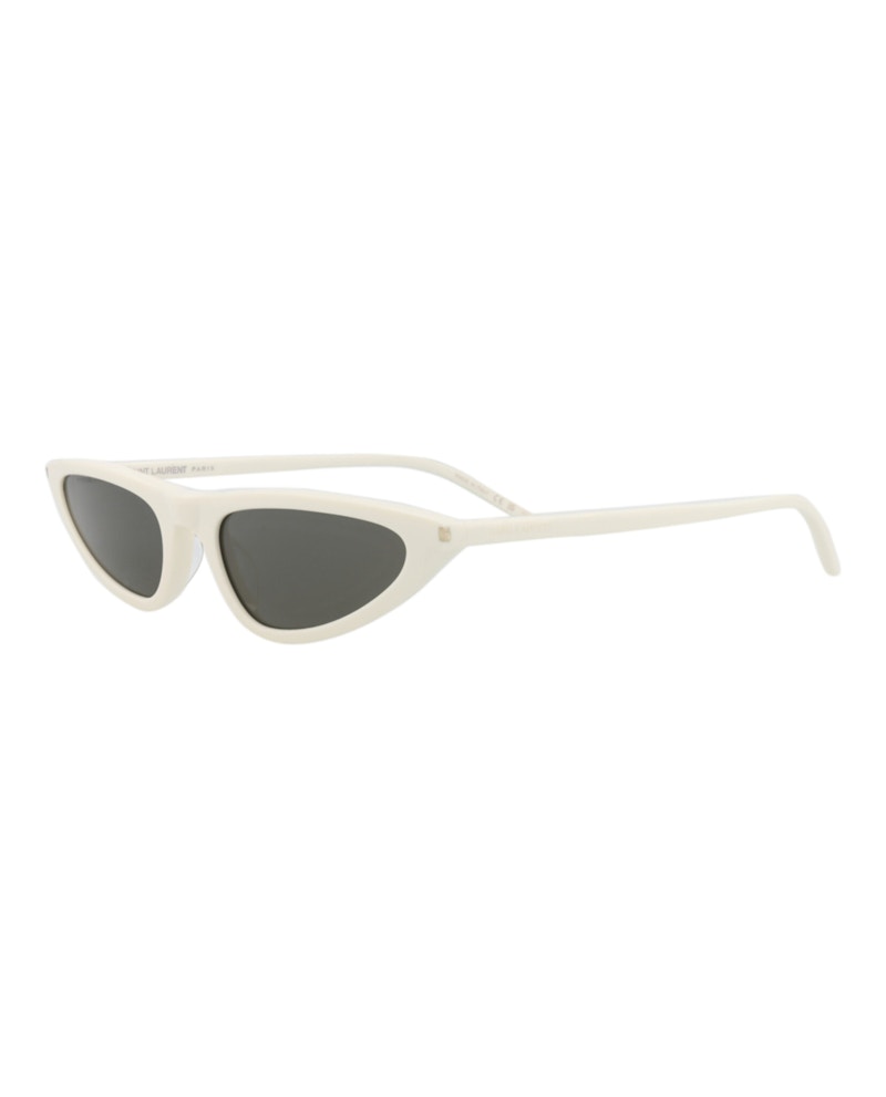 Saint Laurent Cat Eye-Frame Recycled Acetate Sunglasses White White Grey (SL703-30015705-003)