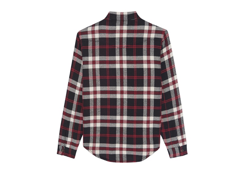 Saint Laurent Checked Vintage Sherling Shirt Red/Black/White