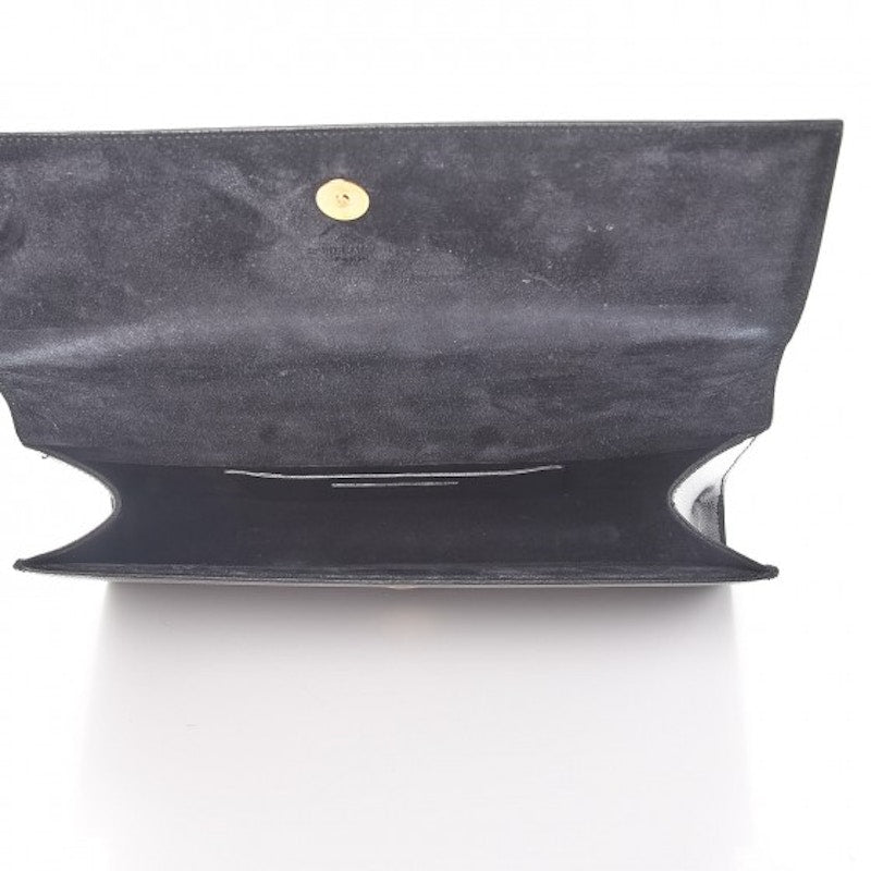 Saint Laurent Kate Clutch Grain De Poudre Gold-tone Black