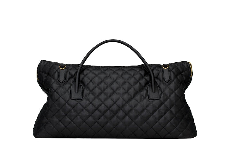 Saint Laurent ES Giant Travel Bag In Quilted Leather Black