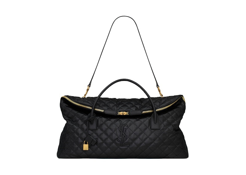 Saint Laurent ES Giant Travel Bag In Quilted Leather Black