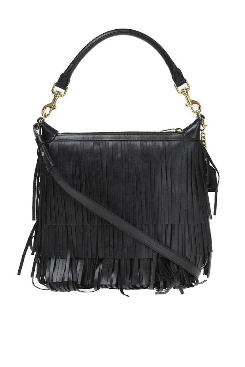 Saint Laurent Emmanuelle Hobo Bag Fringe Small Black