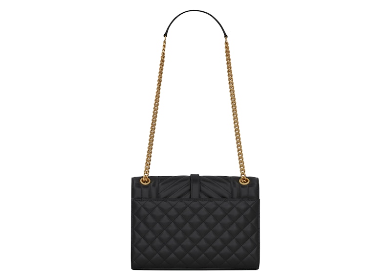 Saint Laurent Envelope Bag Medium Matelasse Leather Noir