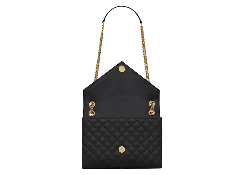 Saint Laurent Envelope Bag Medium Matelasse Leather Noir