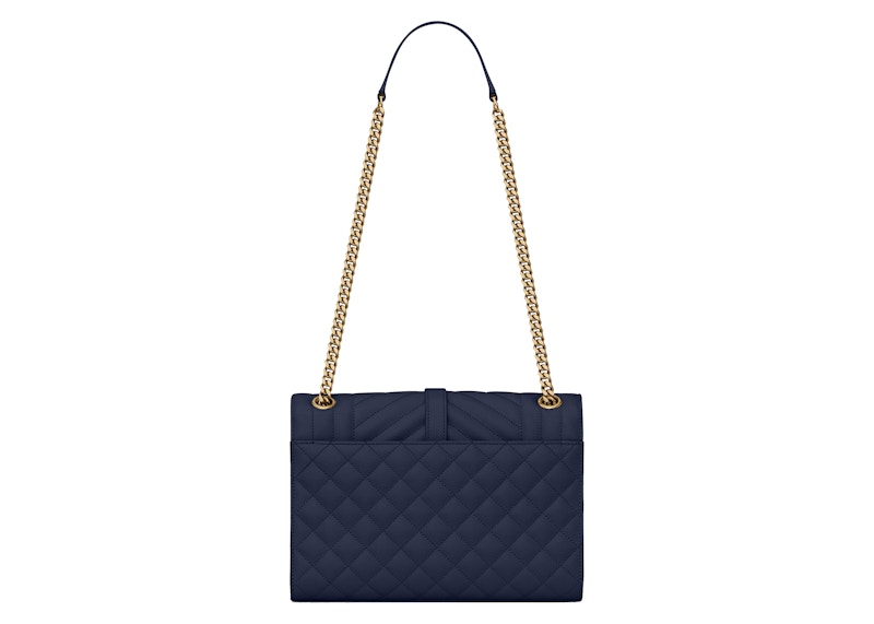 Saint Laurent Envelope Bag Medium Mix Matelasse Marine
