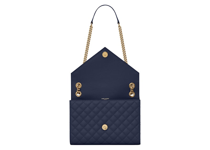 Saint Laurent Envelope Bag Medium Mix Matelasse Marine