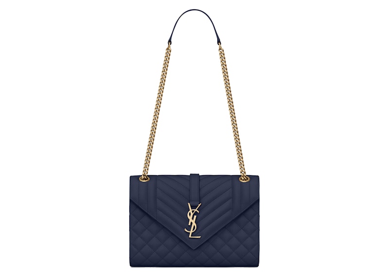 Saint Laurent Envelope Bag Medium Mix Matelasse Marine
