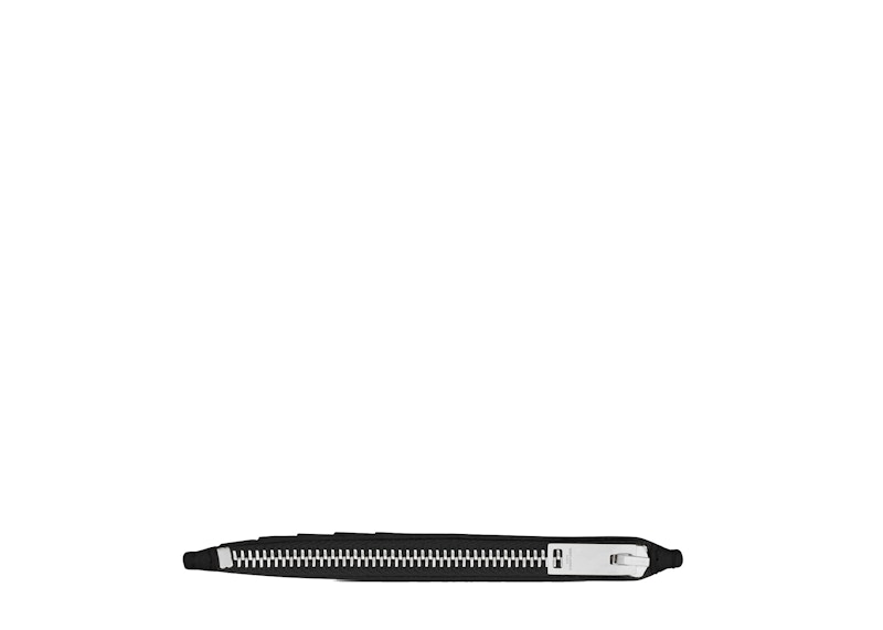 Saint Laurent Fragments Zipped Card Case Crocodile Embossed Shiny Leather Black