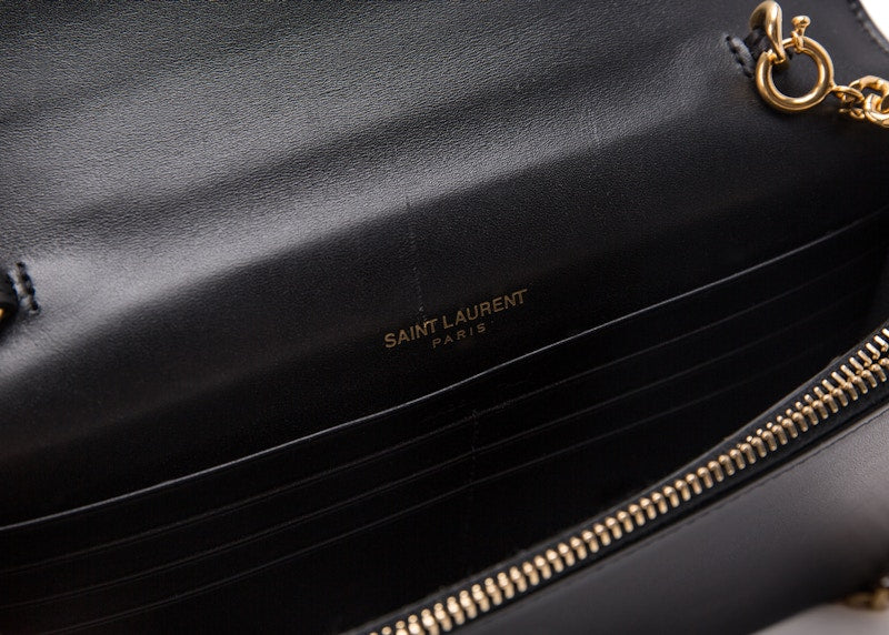 Saint Laurent Kate Wallet on Chain Tassel Black